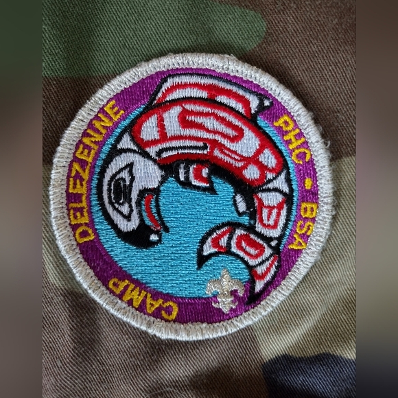 Camo Army Jacket with Boyscouts Of America Merits And Patches - Picture 8 of 16